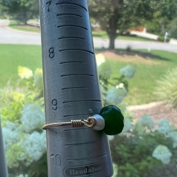 Freshwater Pearls with Green Quartz Gold Ring - Picture 8 of 13